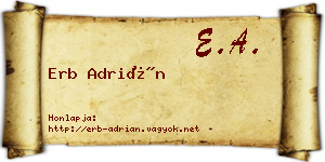 Erb Adrián névjegykártya